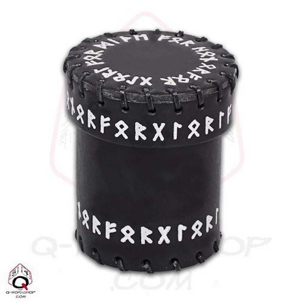 Runic Leather Cup - Black
