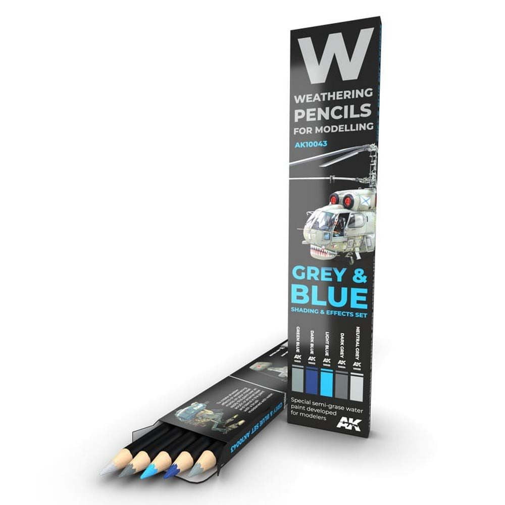 Watercolor Pencil Set Grey And Blue Camouflages