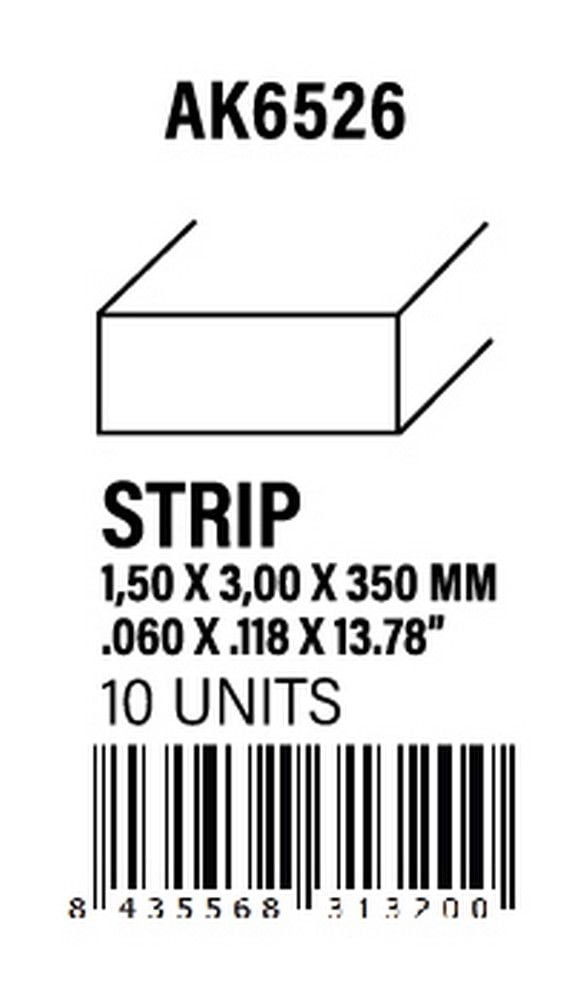 Strips 1.50 x 3.00 x 350mm - Styrene Strip