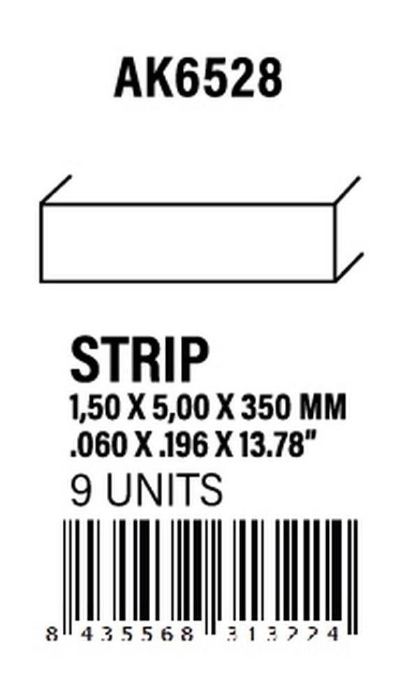 Strips 1.50 x 5.00 x 350mm - Styrene Strip